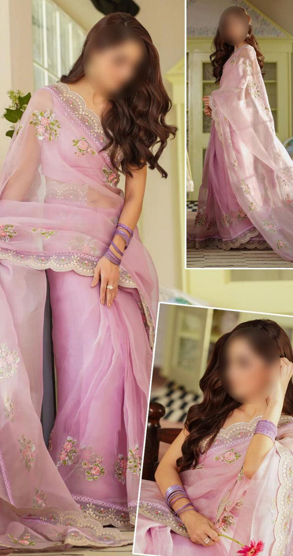 Maya Ali Organza Saree-Bridal Suits-Replica Zone