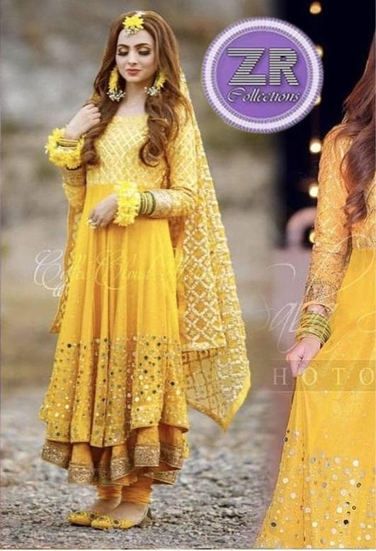 Mehendi Chiffon Bridal Suit-Bridal Suits-Replica Zone