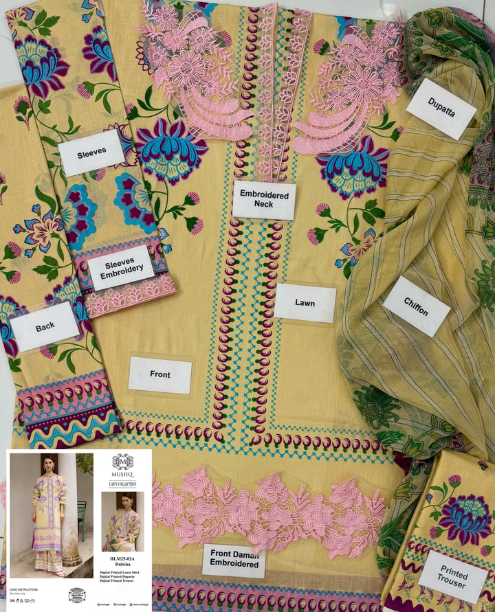 Mushq Lawn Suit-Lawn Suits-Replica Zone