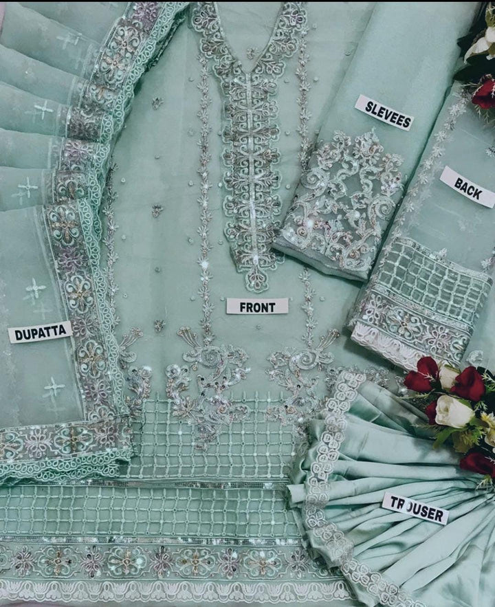 Mushq Organza Suit-Replica Suits-Replica Zone