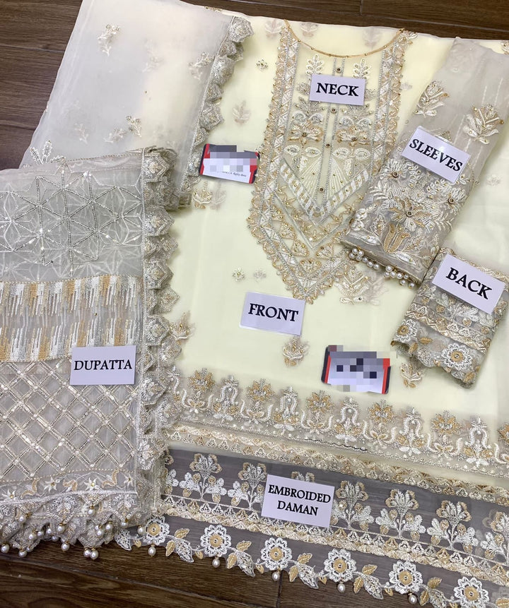 Mushq Organza Suit-Replica Suits-Replica Zone