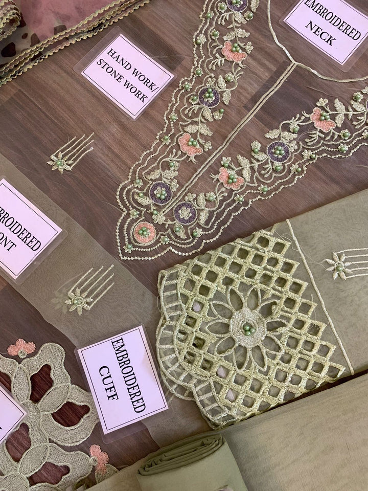 Mushq Organza Suit-Replica Suits-Replica Zone