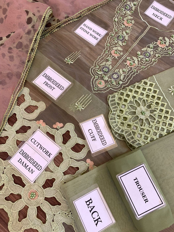 Mushq Organza Suit-Replica Suits-Replica Zone