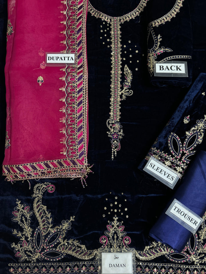 Naqashi Velvet Suit-Replica Suits-Replica Zone