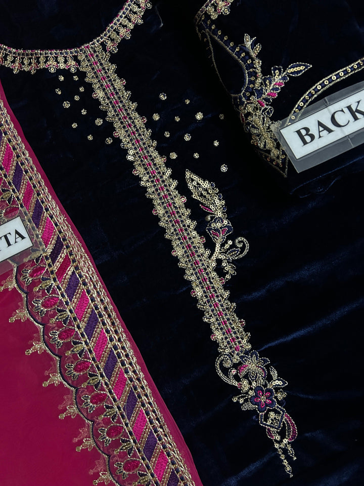 Naqashi Velvet Suit-Replica Suits-Replica Zone