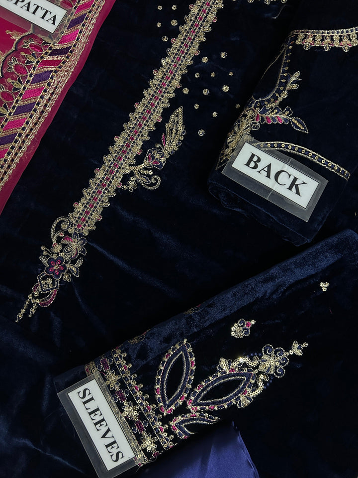 Naqashi Velvet Suit-Replica Suits-Replica Zone