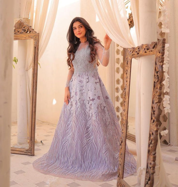 Nashwa Haute Net Frock-Bridal Suits-Replica Zone