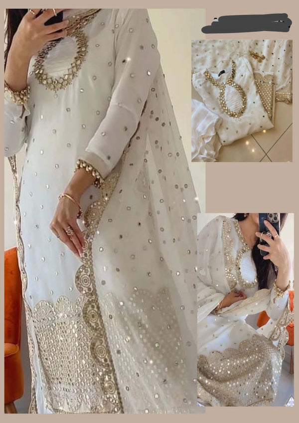 Party Wear Chiffon Suit-Replica Suits-Replica Zone