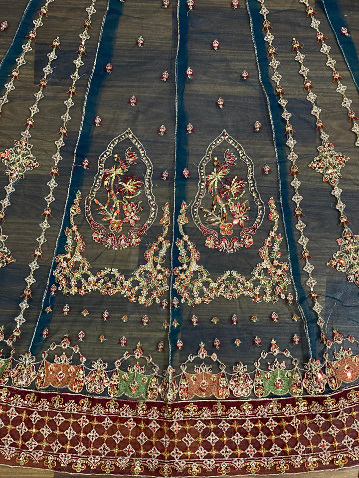 Qalamkar Bridal Maxi-Bridal Suits-Replica Zone