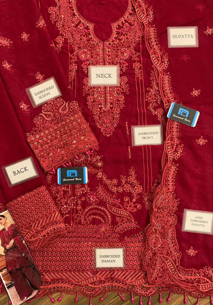 Qalamkar Chiffon Suit-Replica Suits-Replica Zone