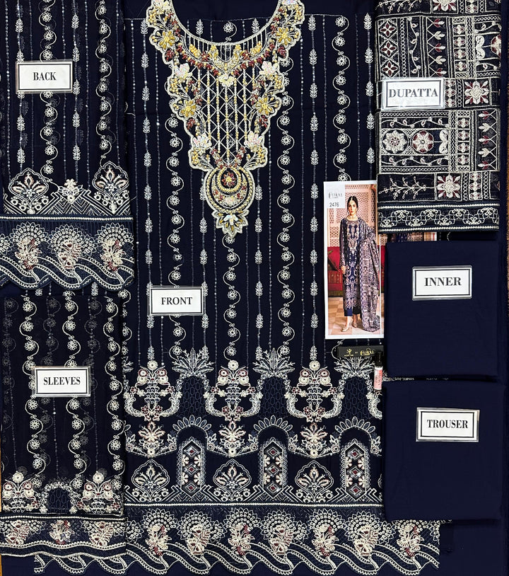 Ramsha Chiffon Suit-Replica Suits-Replica Zone