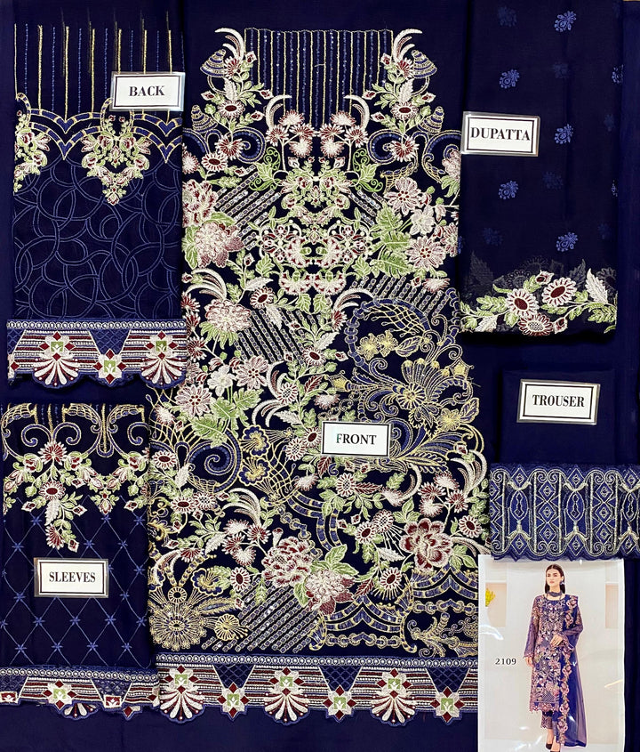 Ramsha Chiffon Suit-Replica Suits-Replica Zone