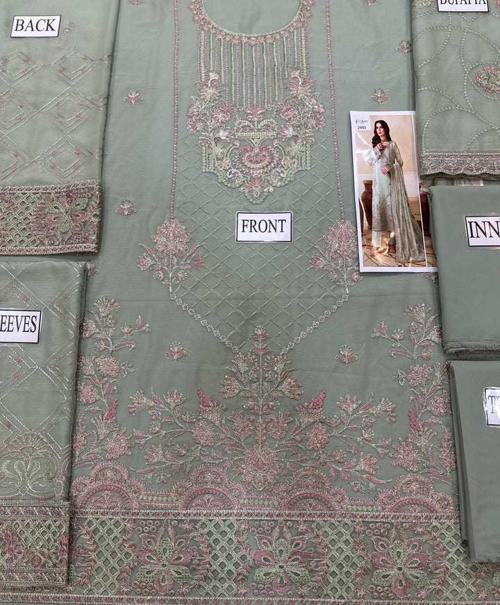 Ramsha Chiffon Suit-Replica Suits-Replica Zone