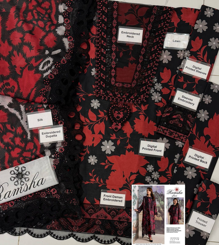 Ramsha Lawn Suit-Lawn Suits-Replica Zone