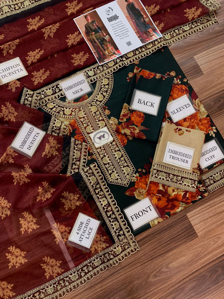 Ramsha Lawn Suit-Lawn Suits-Replica Zone