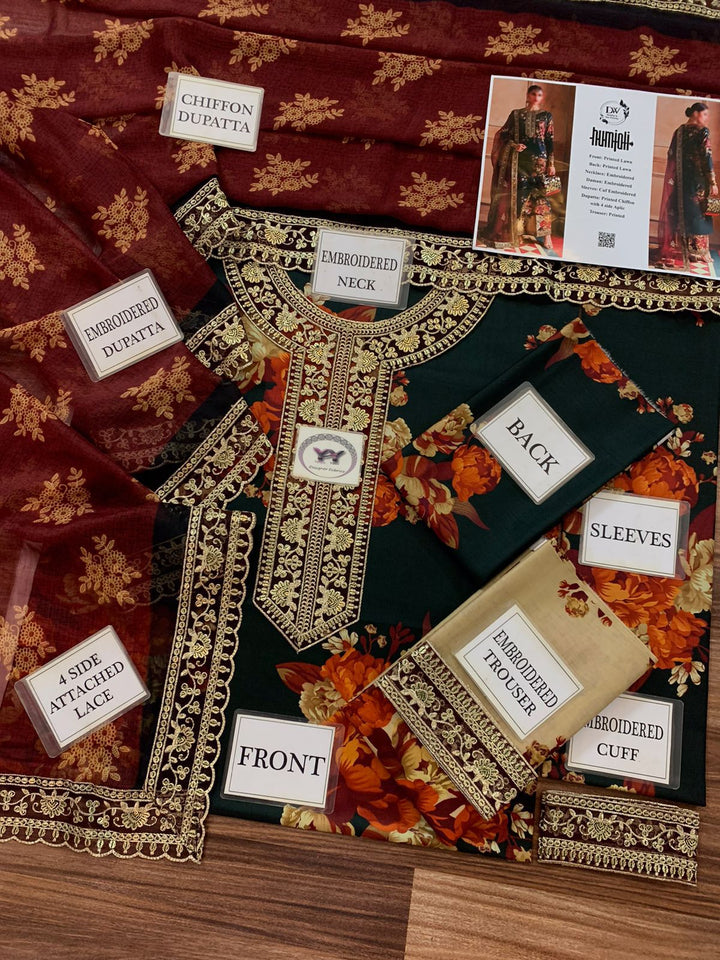 Ramsha Lawn Suit-Lawn Suits-Replica Zone