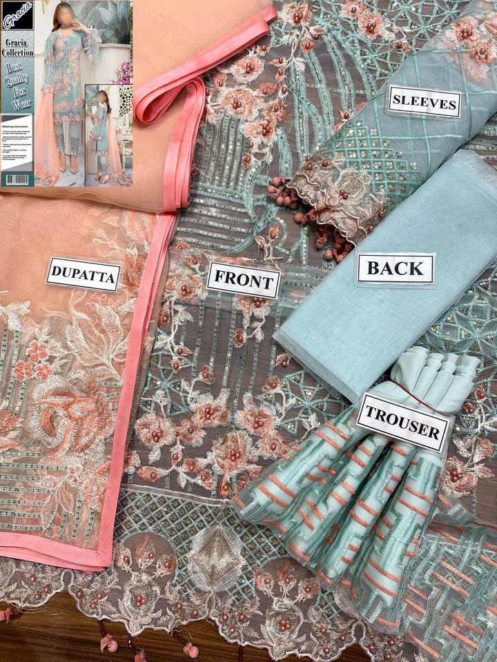 Ramsha Organza Suit-Replica Suits-Replica Zone