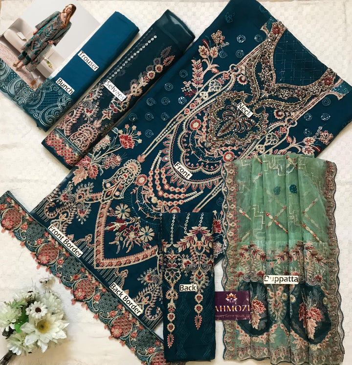 Ramsha Organza Suit-Replica Suits-Replica Zone