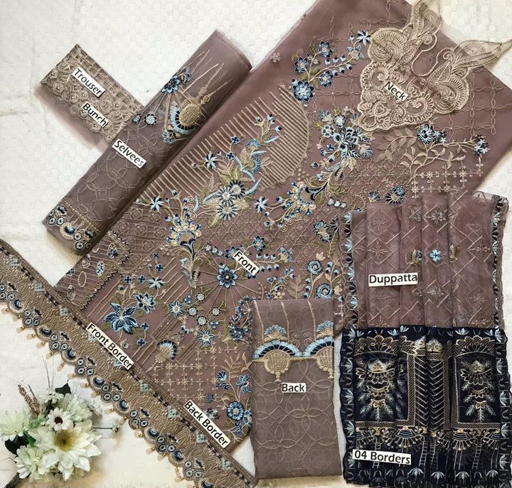 Ramsha Organza Suit-Replica Suits-Replica Zone