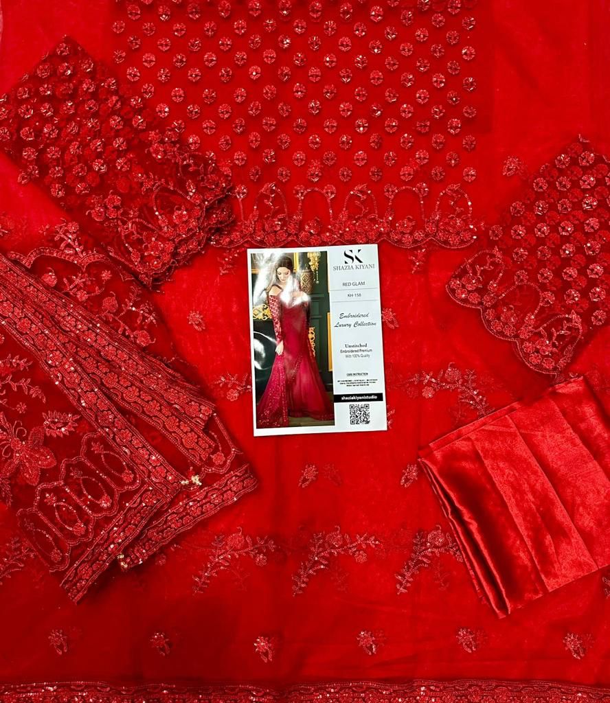 Shazia Kiyani Net Saaree-Bridal Suits-Replica Zone