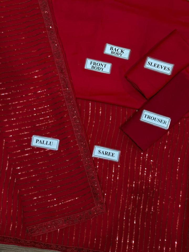 Saba Rajput Chiffon Saree-Bridal Suits-Replica Zone