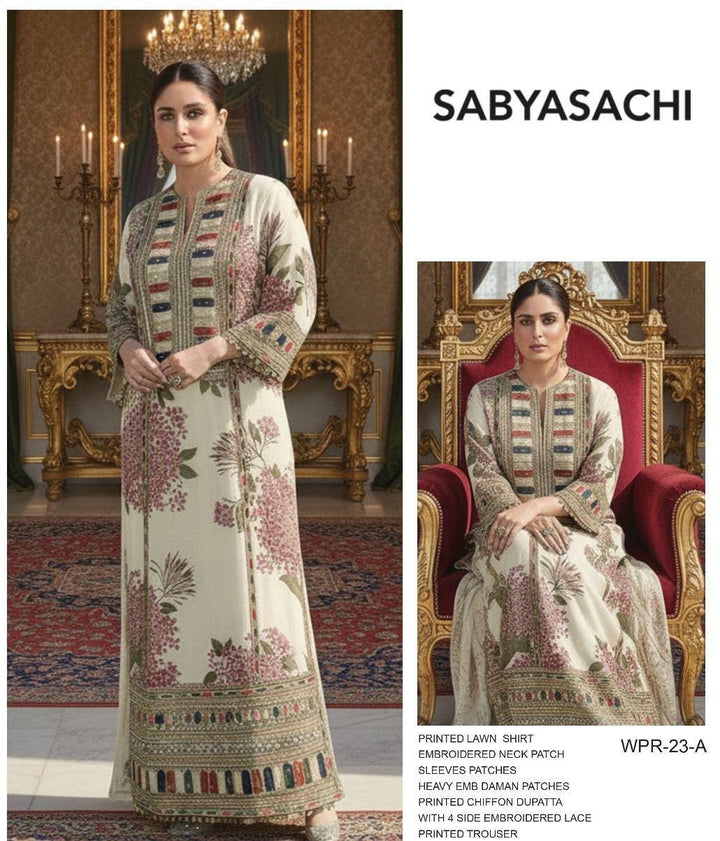 Sabyasachi Lawn Suit-Lawn Suits-Replica Zone