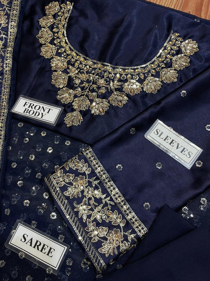 Sadia Asad Net Saree-Bridal Suits-Replica Zone