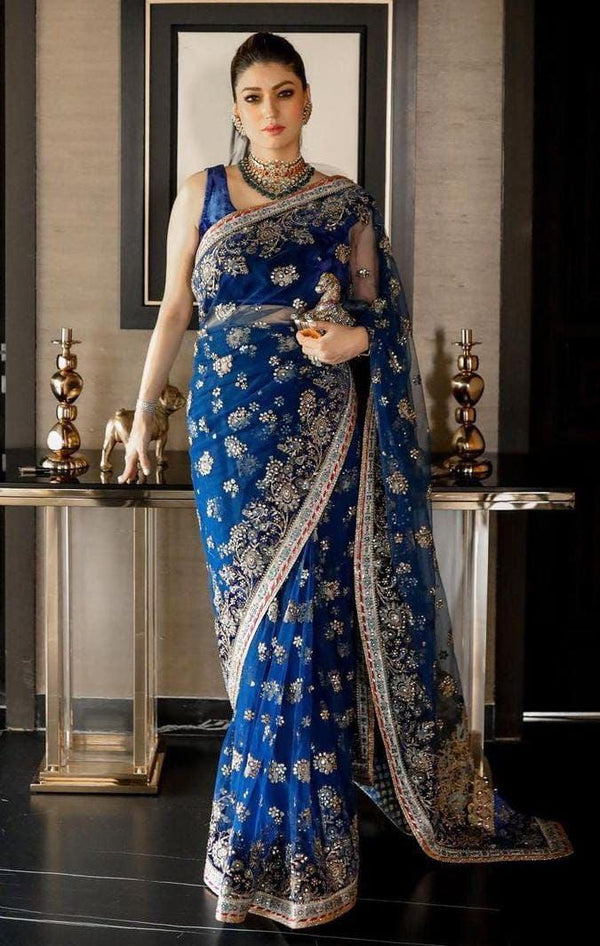 Sadia Asad Net Saree-Bridal Suits-Replica Zone