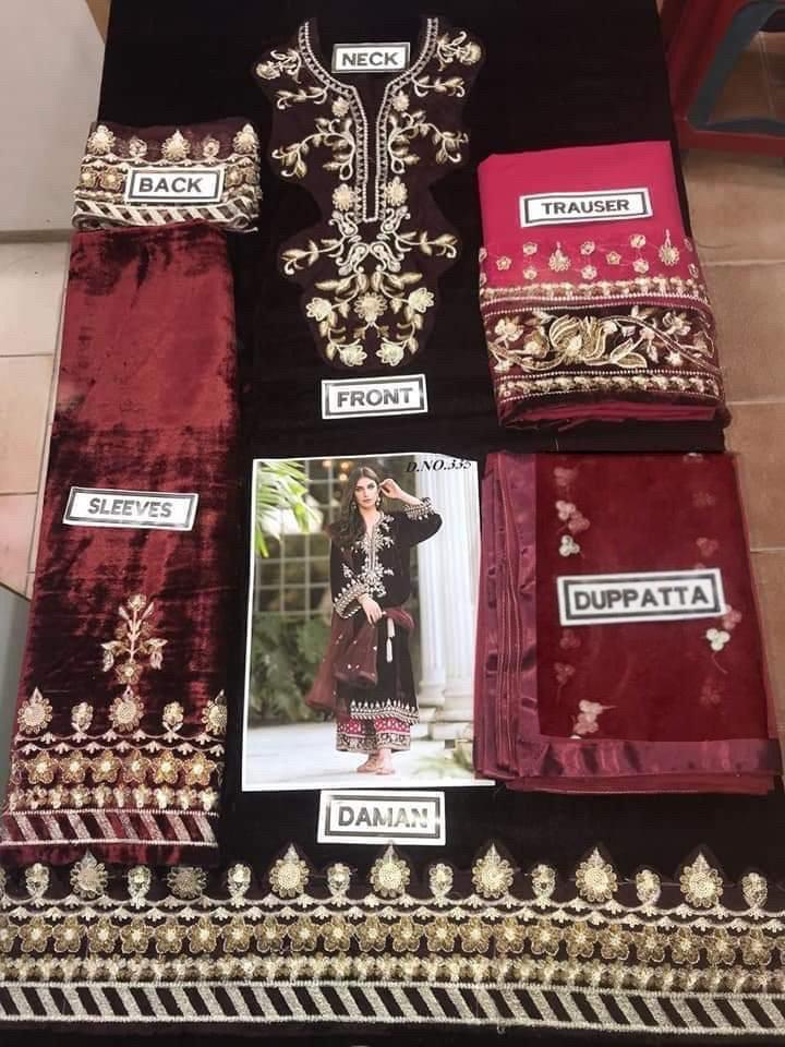 Sana Abbas Velvet Suit-Replica Suits-Replica Zone