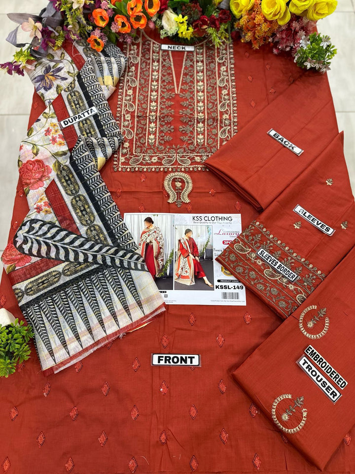 Sana Safinaz Lawn Suit-Lawn Suits-Replica Zone