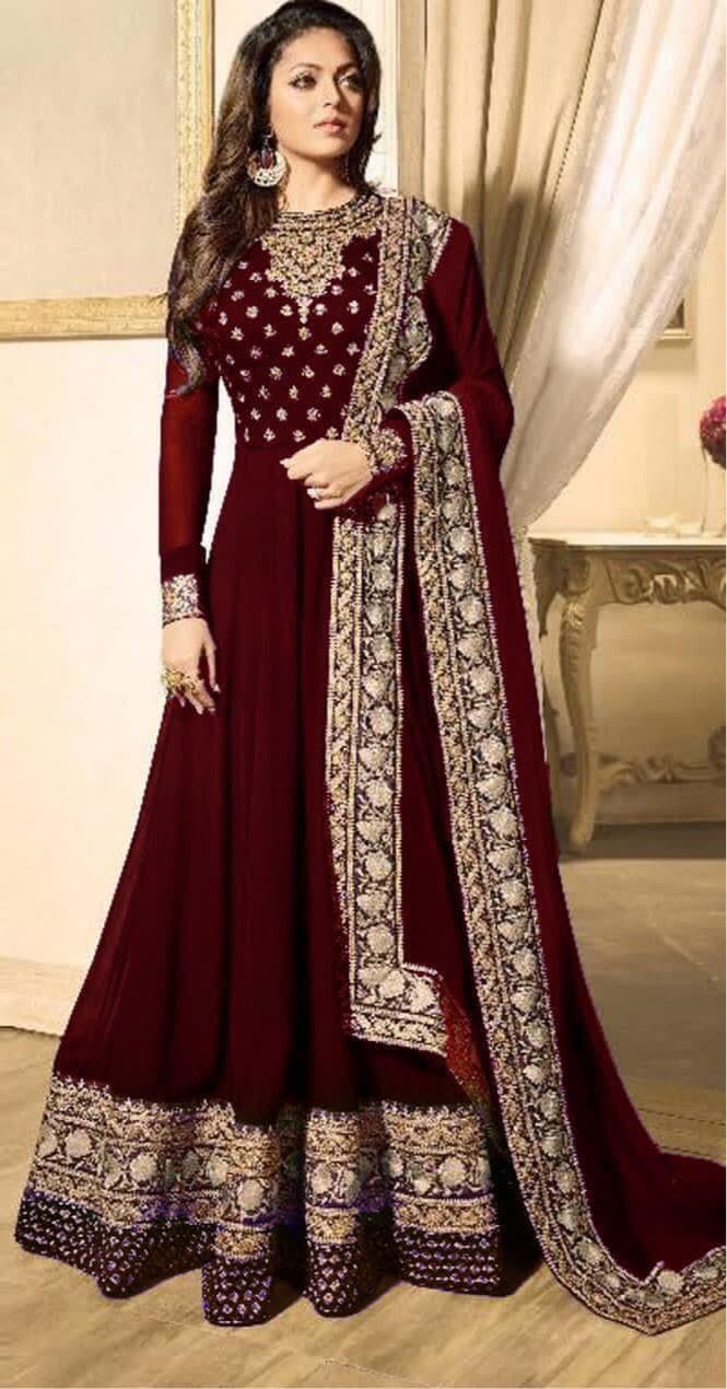 Indian Chiffon Maxi-Bridal Suits-Replica Zone