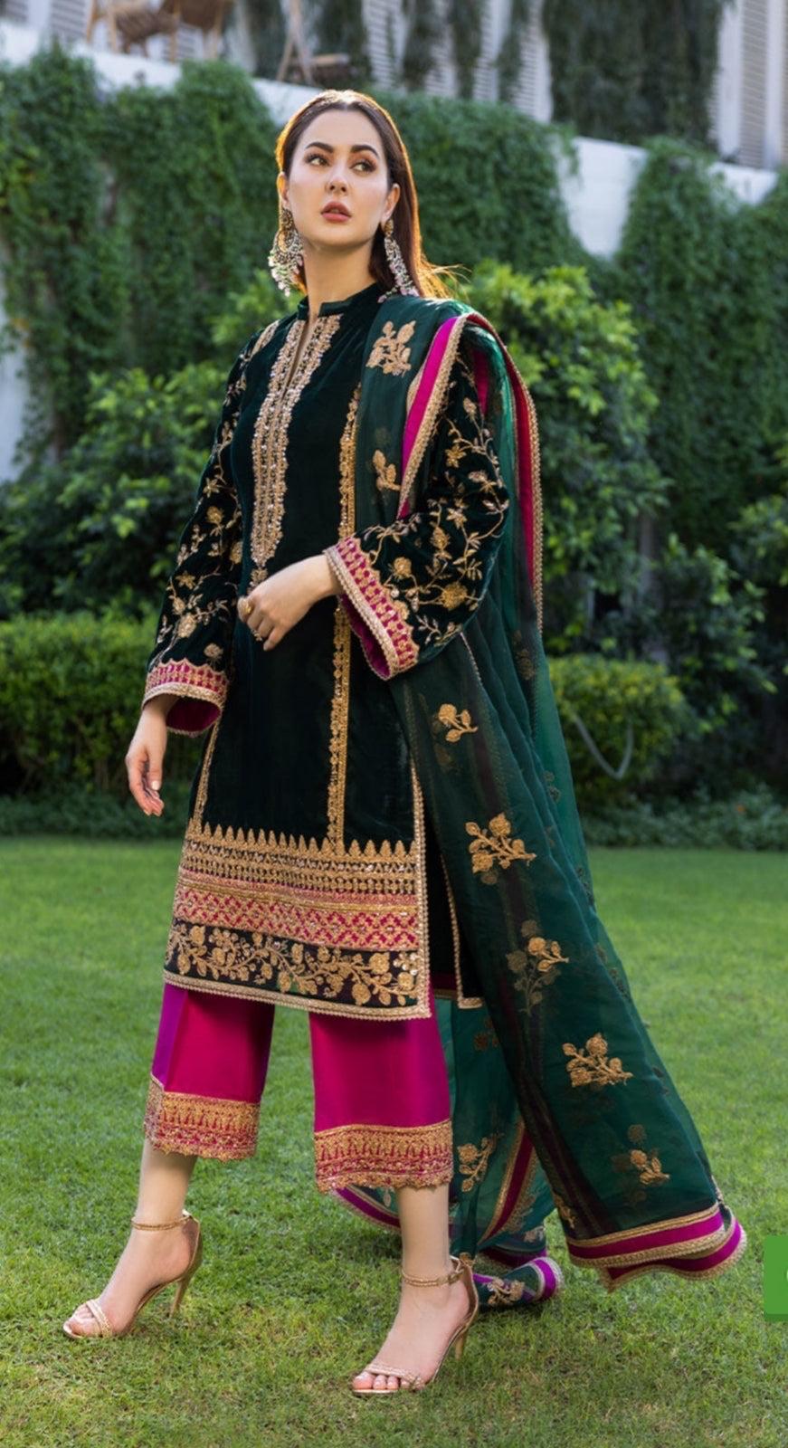 Zainab Chottani Chiffon Suit-Replica Suits-Replica Zone