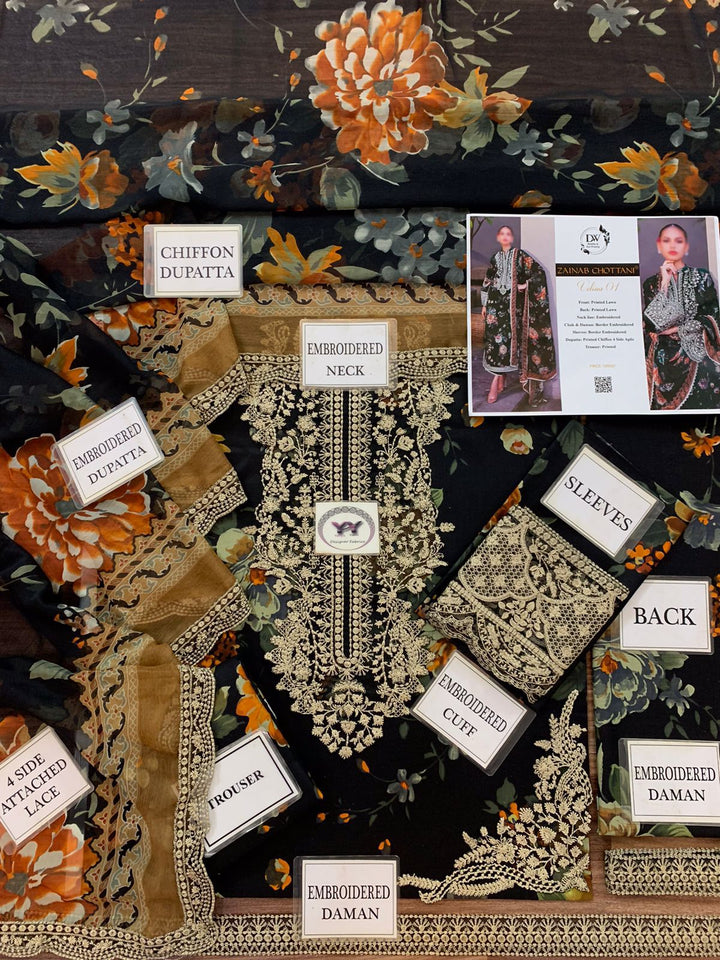 Zainab Chottani Lawn Suit-Lawn Suits-Replica Zone