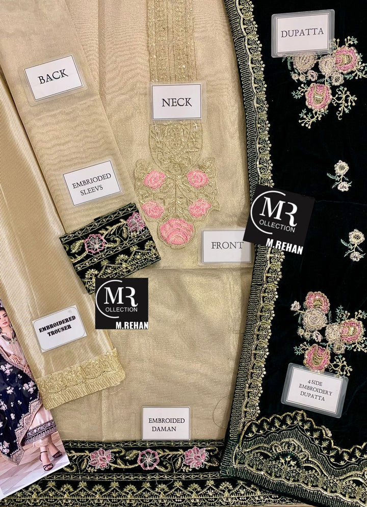 Zainab Chottani Velvet Suit-Replica Suits-Replica Zone