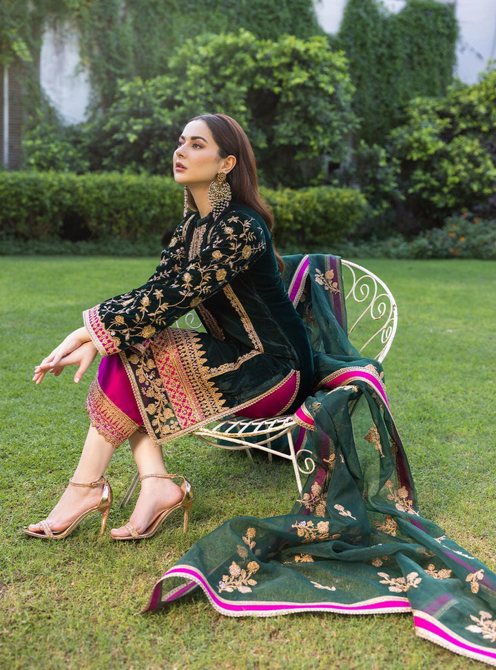 Zainab Chottani Velvet Suit-Replica Suits-Replica Zone