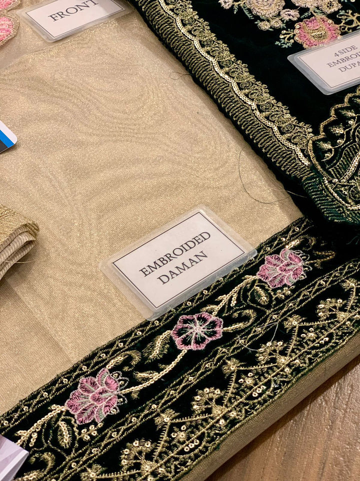 Zainab Chottani Velvet Suit-Replica Suits-Replica Zone