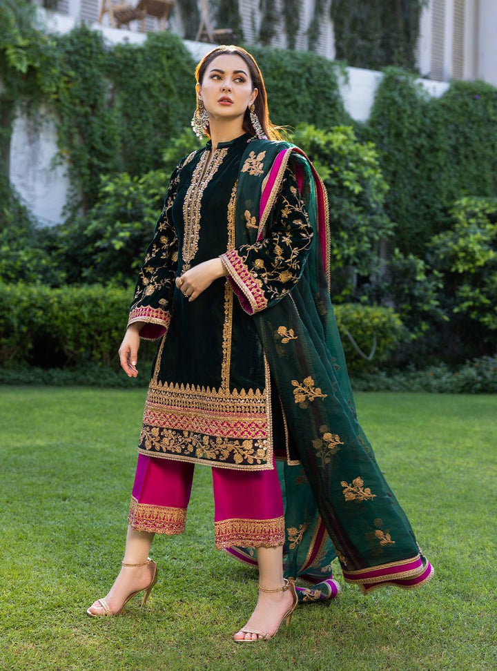 Zainab Chottani Velvet Suit-Replica Suits-Replica Zone