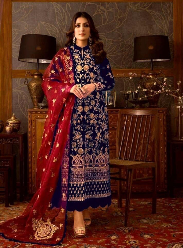 Zainab Chottani Velvet Suit-Replica Suits-Replica Zone