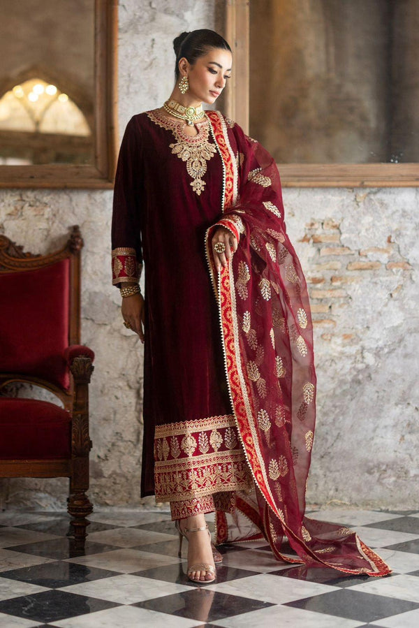 Zainab Chottani Velvet Suit-Replica Suits-Replica Zone