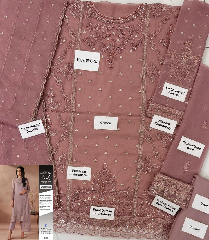 Zarif Chiffon Suit-Replica Suits-Replica Zone