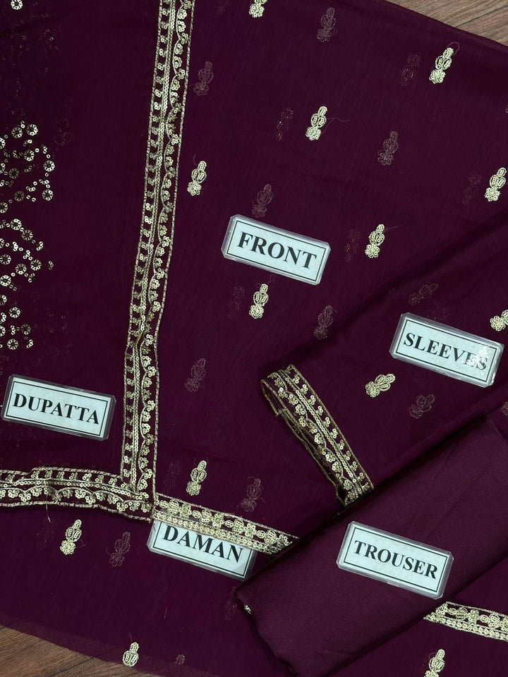 Zarif Chiffon Suit-Replica Suits-Replica Zone