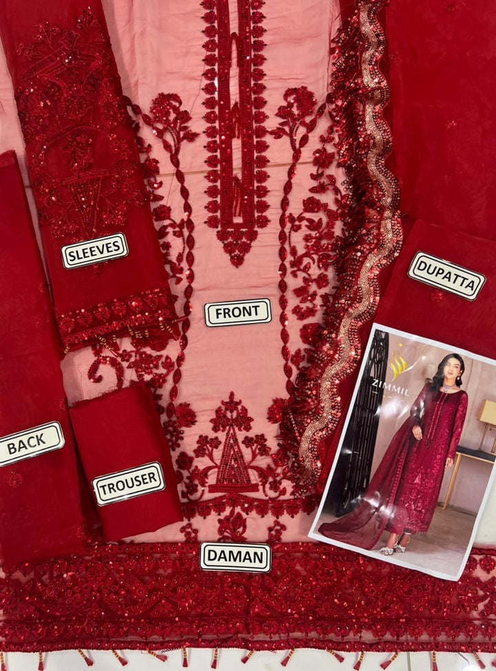 Zimmil Organza Suit-Replica Suits-Replica Zone