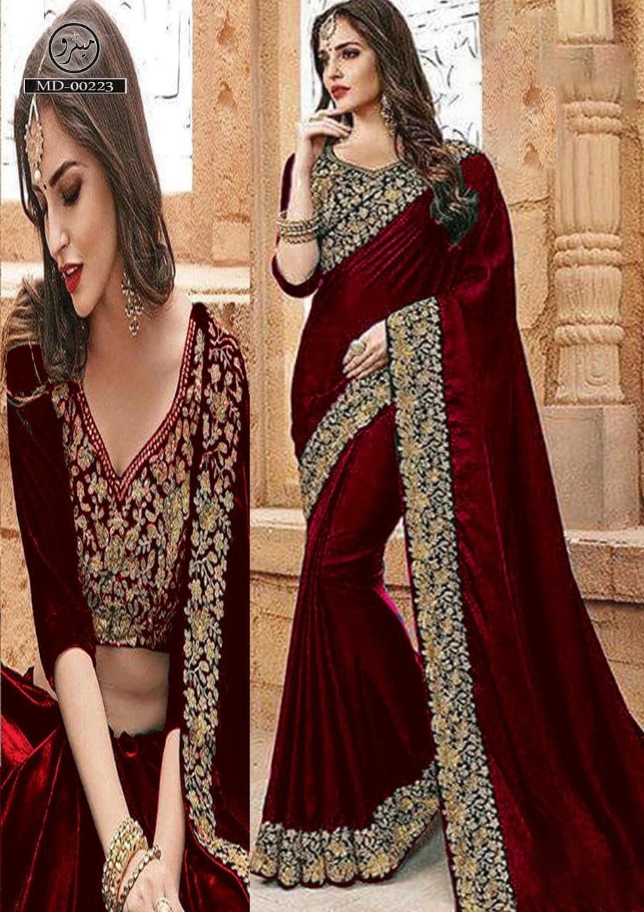 Indian Chiffon Saree-Bridal Suits-Replica Zone